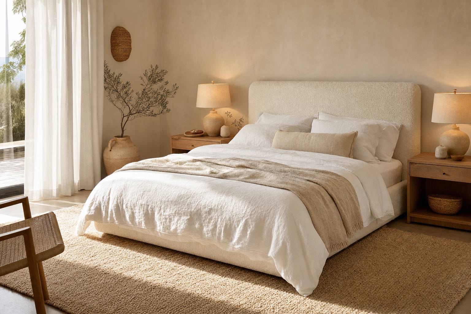Cómo decorar un dormitorio con paredes beige