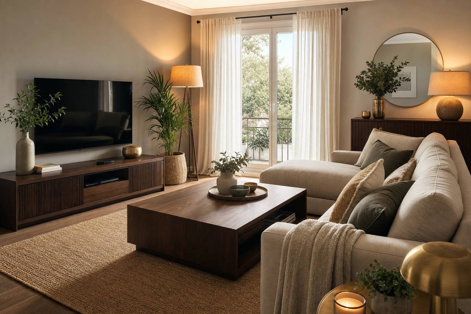 Cómo decorar un salón con muebles oscuros