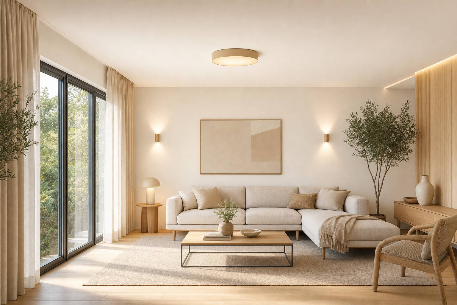 Cómo decorar un salón con techo bajo y ganar altura visual